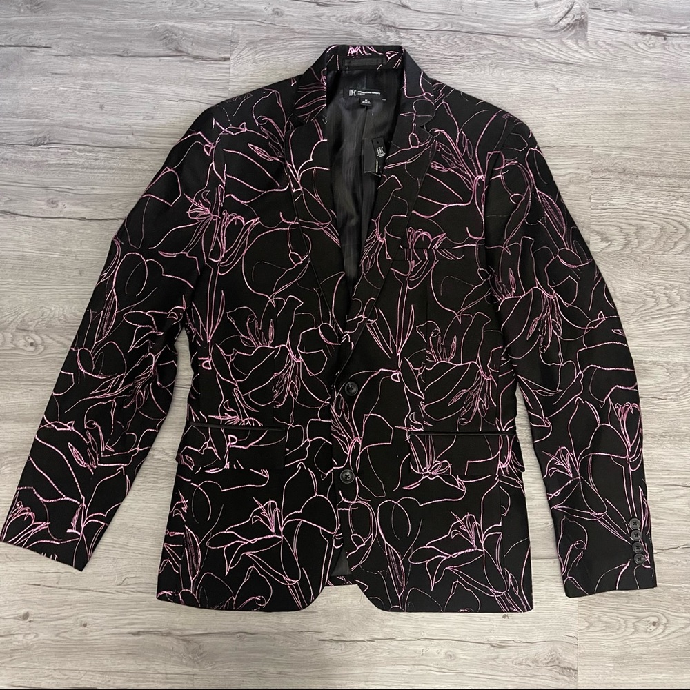 Mens Slim fit pink and black Blazer
